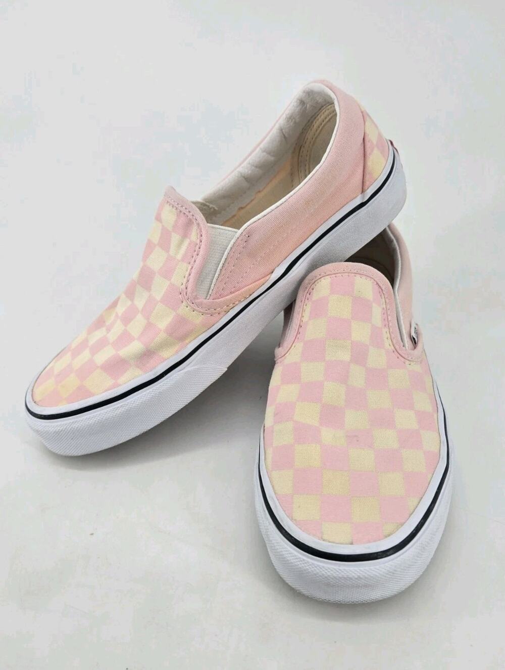 Vans Classic Checkerboard Pink Slip On Low Top Shoes Womens Sz 7 Mens 5.5